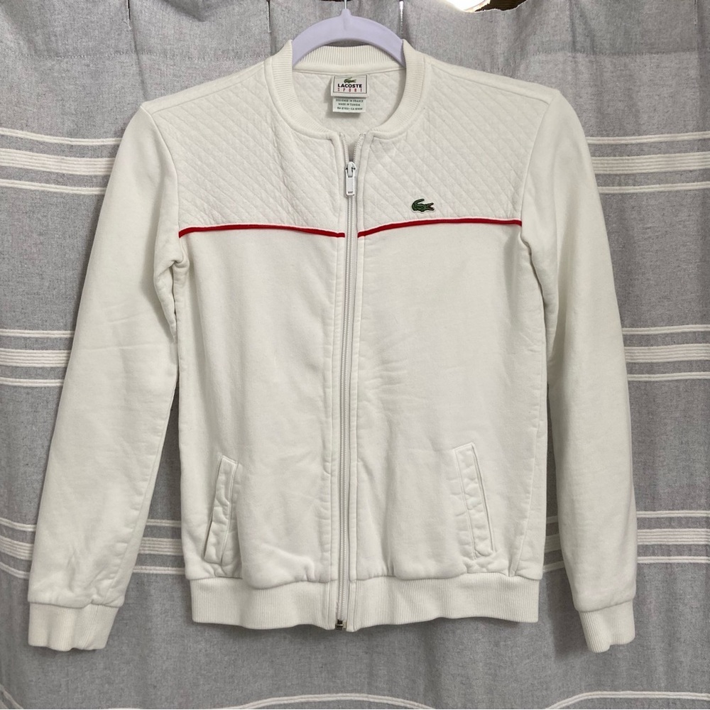 LACOSTE Sport Vintage White Girls Jacket Size 12